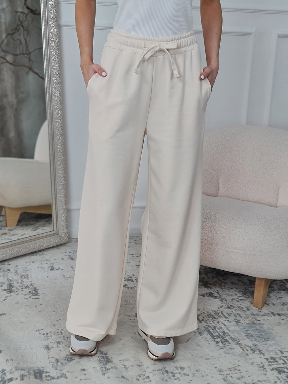 Брюки MOOIJ с блестками кремовые, фотография №1