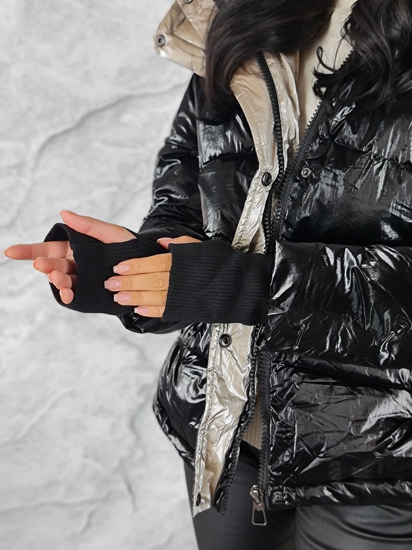 Куртка Monte Cervino с золотым капюшоном чёрная, фотография №5