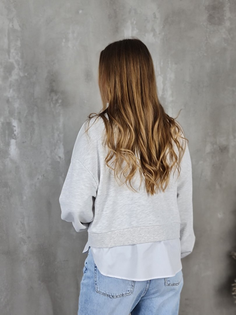 Свитшот Imperial с украшением под рубашку серый, фотография №2