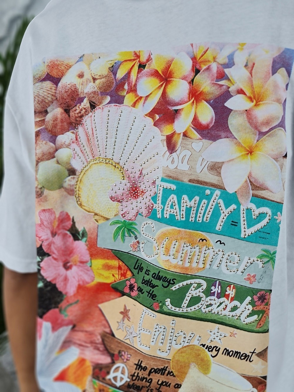 Футболка Y Two с надписью Summer принт на спине белая, фотография №4