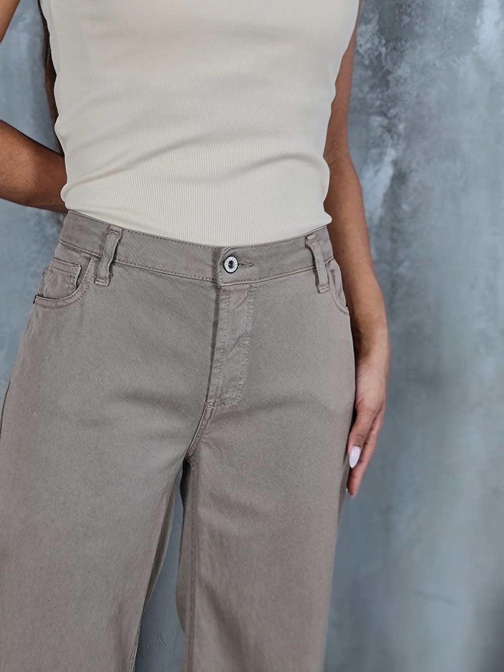 Джинсы Please широкие тауп , фотография №2