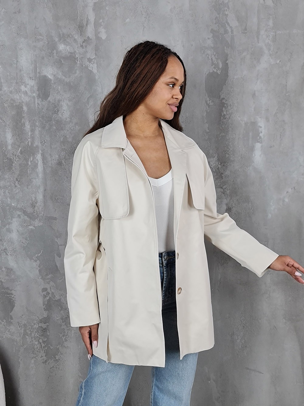 Тренч Atelier Emi укороченный кремовый, фотография №1