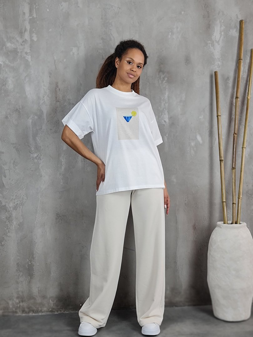 Футболка Imperial с принтом бокала белая, фотография №3