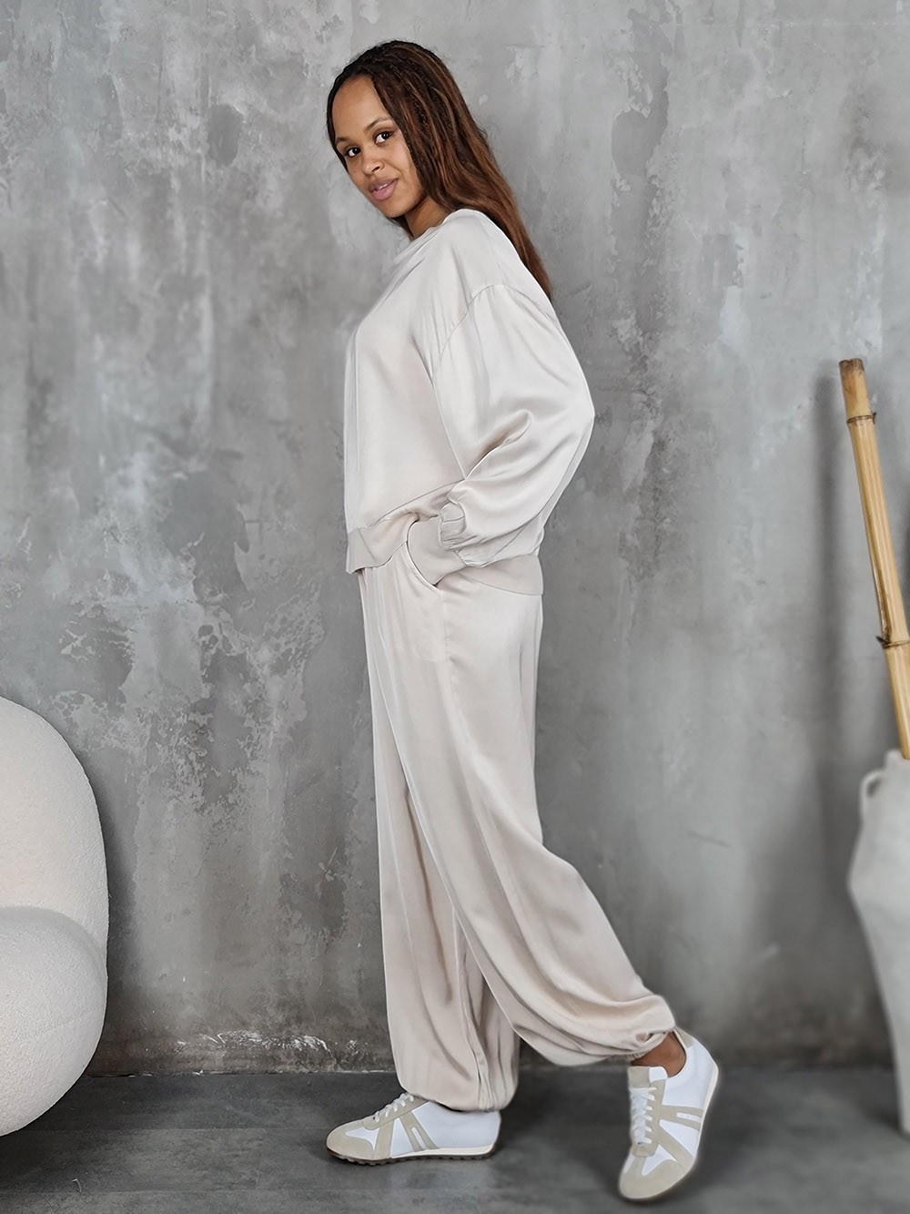 Костюм JNJ counture джемпер + брюки кремовый, фотография №3