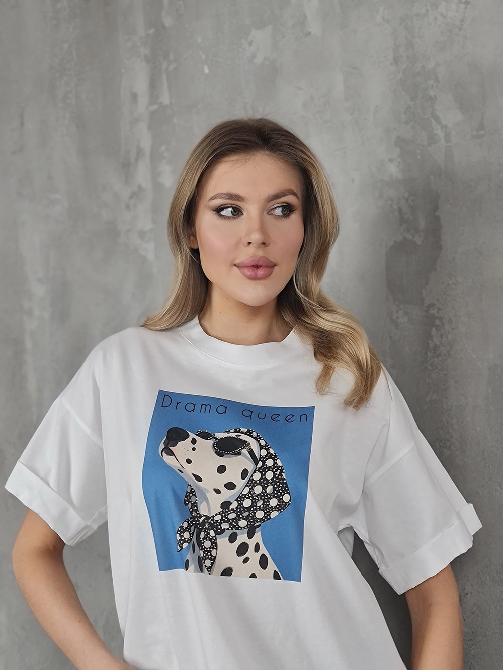 Футболка Imperial с принтом долматинец белая , фотография №3