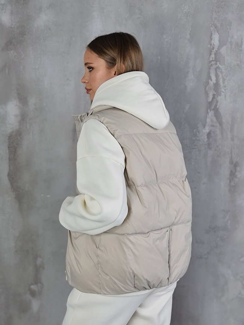 Жилет My Star Collection с карманами кремовый, фотография №2