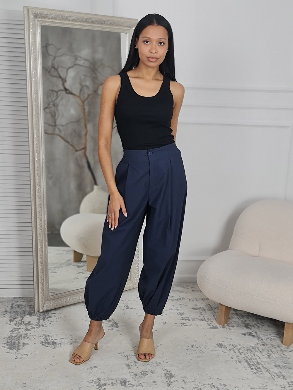 Брюки MIHOs карго плотные синие , фотография №3