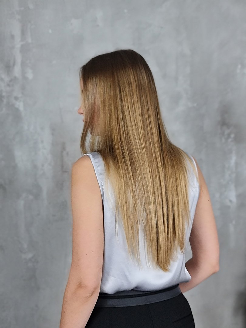 Топ Imperial атласный с V-образным вырезом серый, фотография №3