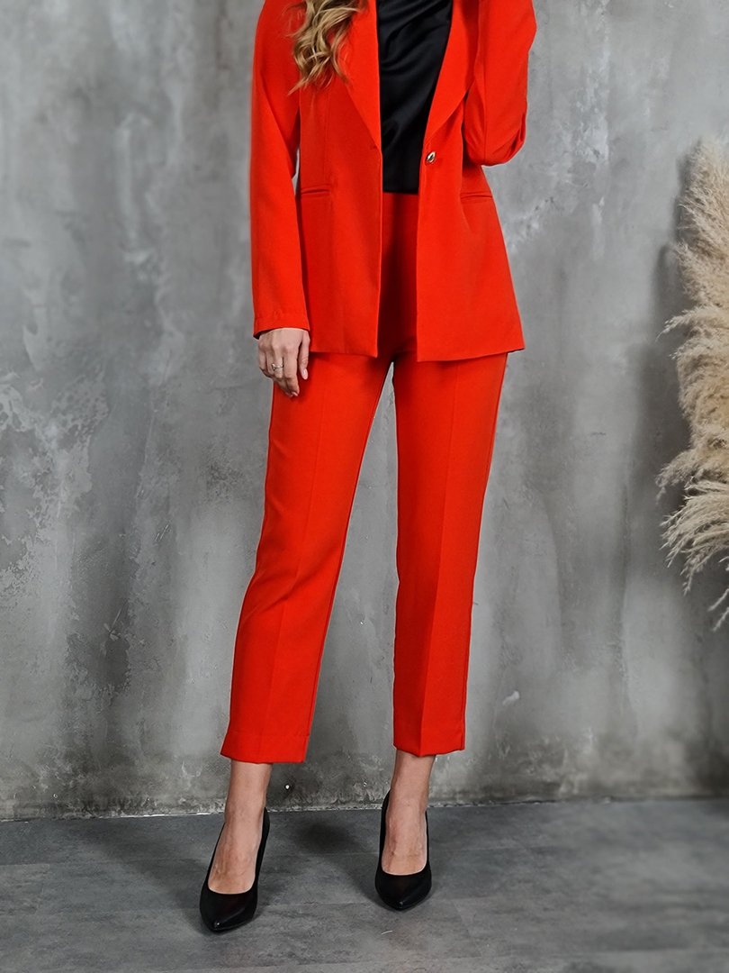 Костюм Maryley пиждак и брюки на резинке красный, фотография №5