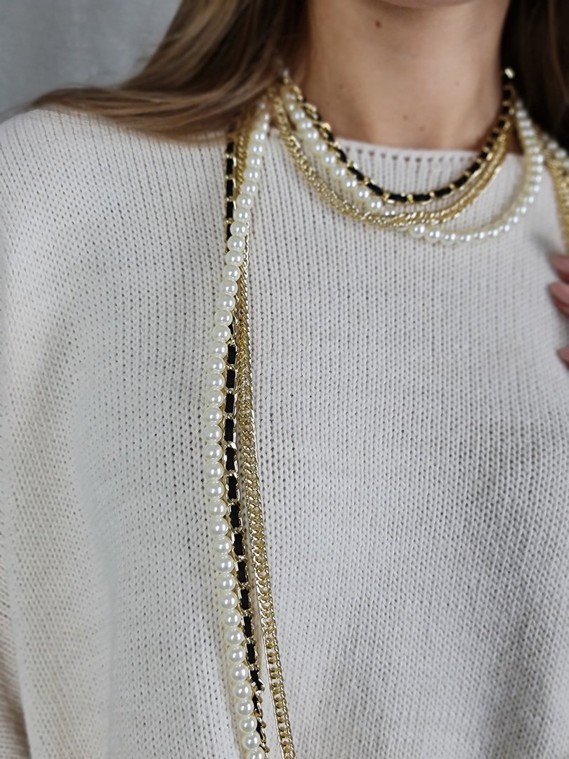 Украшение My Little Italy из бусин и цепей золотое, фотография №2