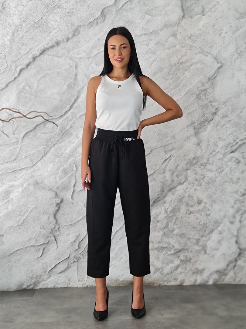 Брюки Imperial на резинке черные, фотография №2