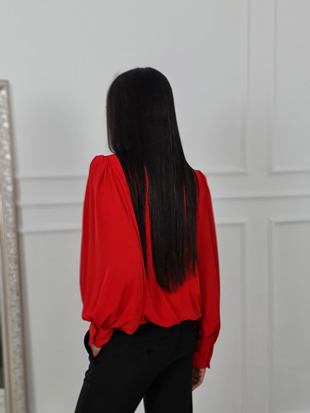 Блузка Imperial со сборками красная , фотография №4