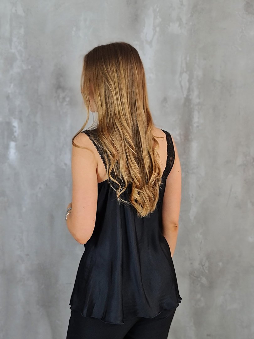 Топ My Little Italy с кружевными бретельками черный, фотография №2