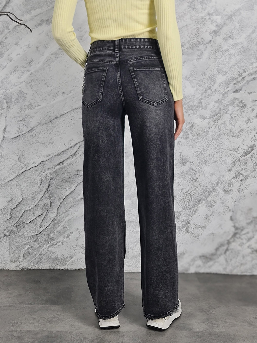 Джинсы Miss Bonbon с подвеской темно-серые, фотография №3