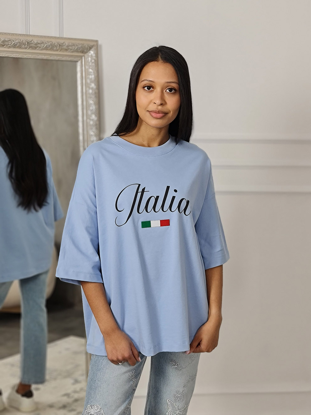 Футболка Barbara Alvisi "ITALIA" голубая , фотография №1