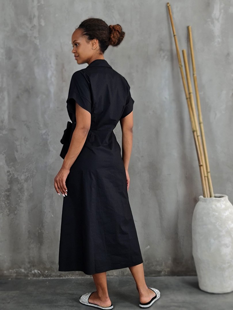 Платье Imperial с поясом черное, фотография №2