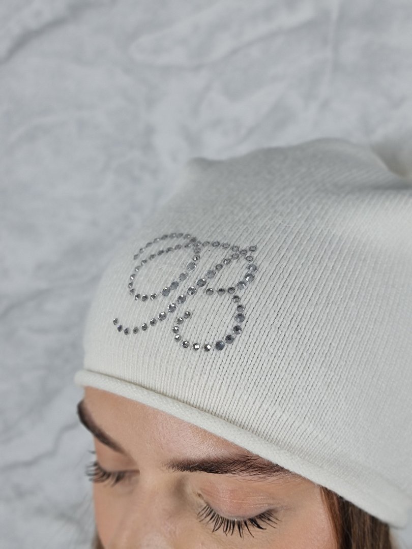 Шапка Blanca с помпоном белая, фотография №2