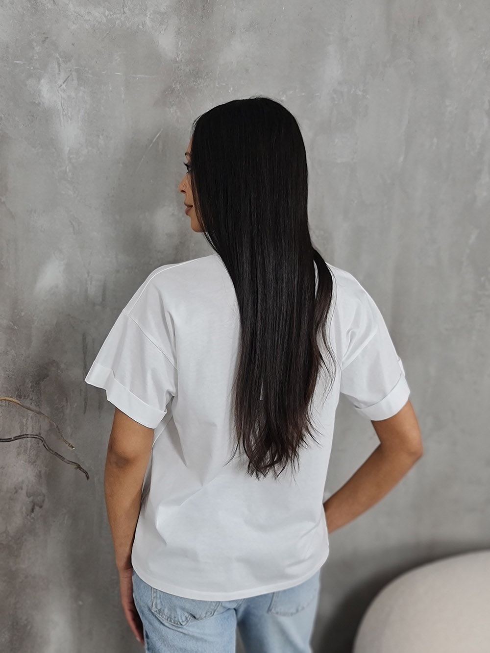 Футболка Imperial с принтом "руки" белая , фотография №3