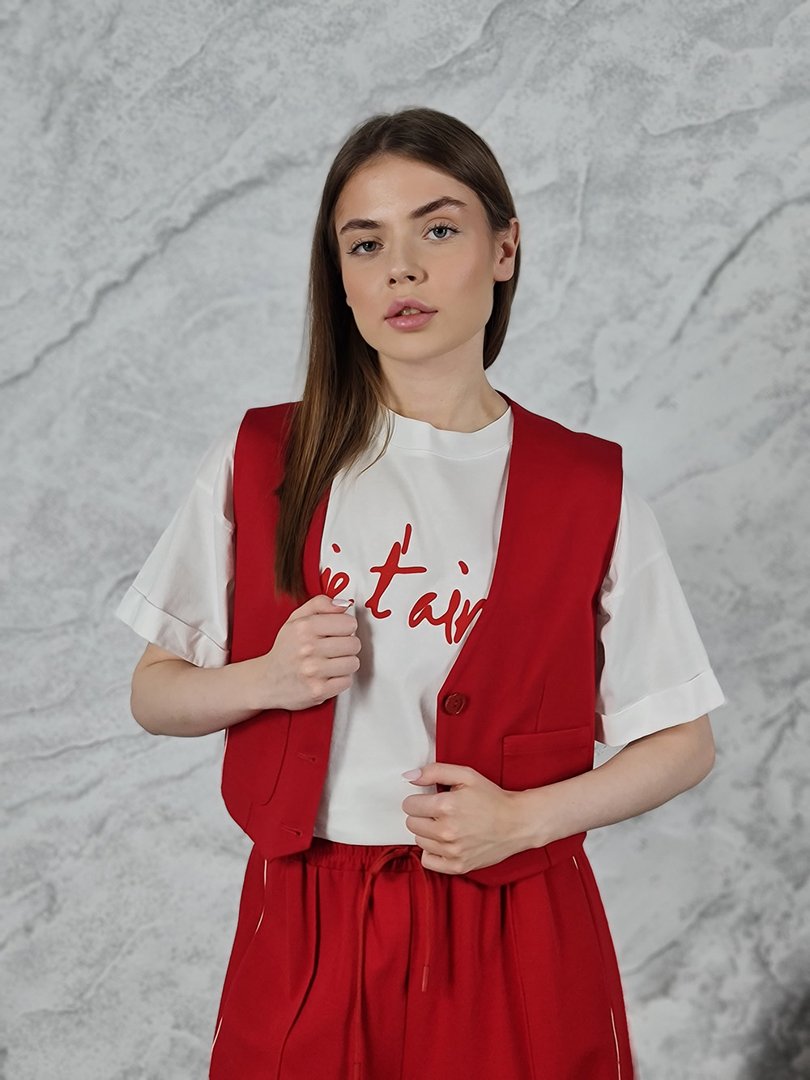 Жилет Imperial с двумя карманами красный, фотография №1