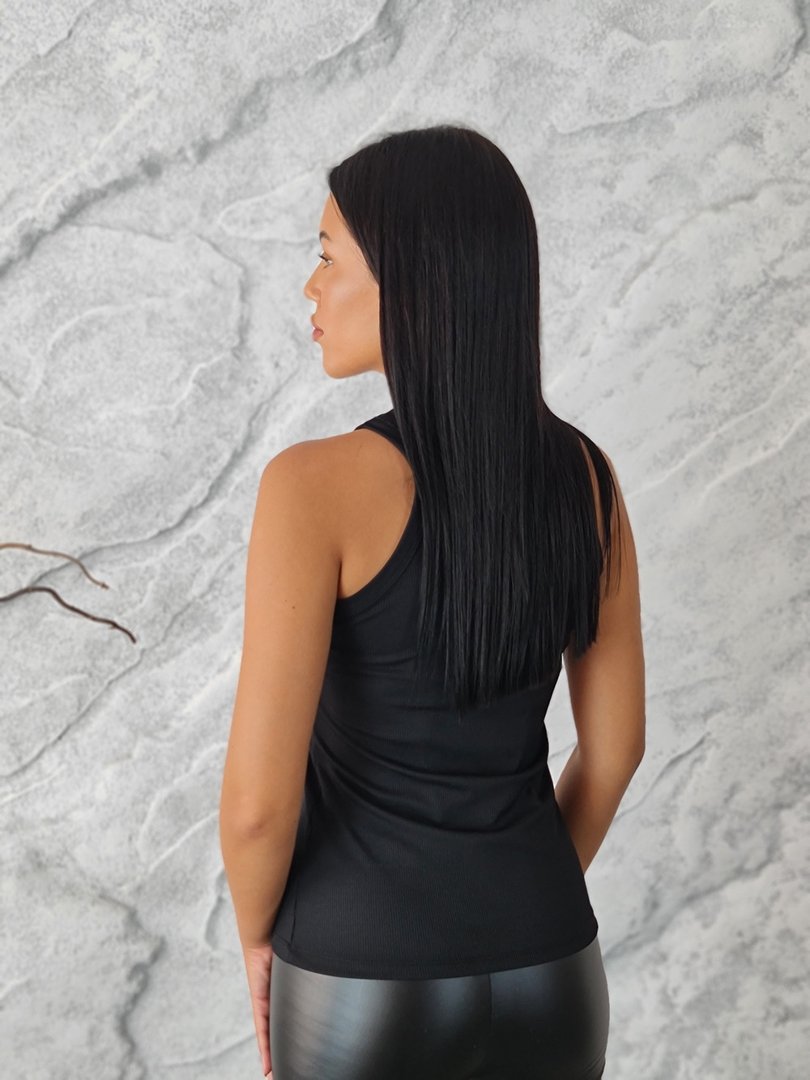 Топ Imperial в рубчик с надписью Impl черный, фотография №3