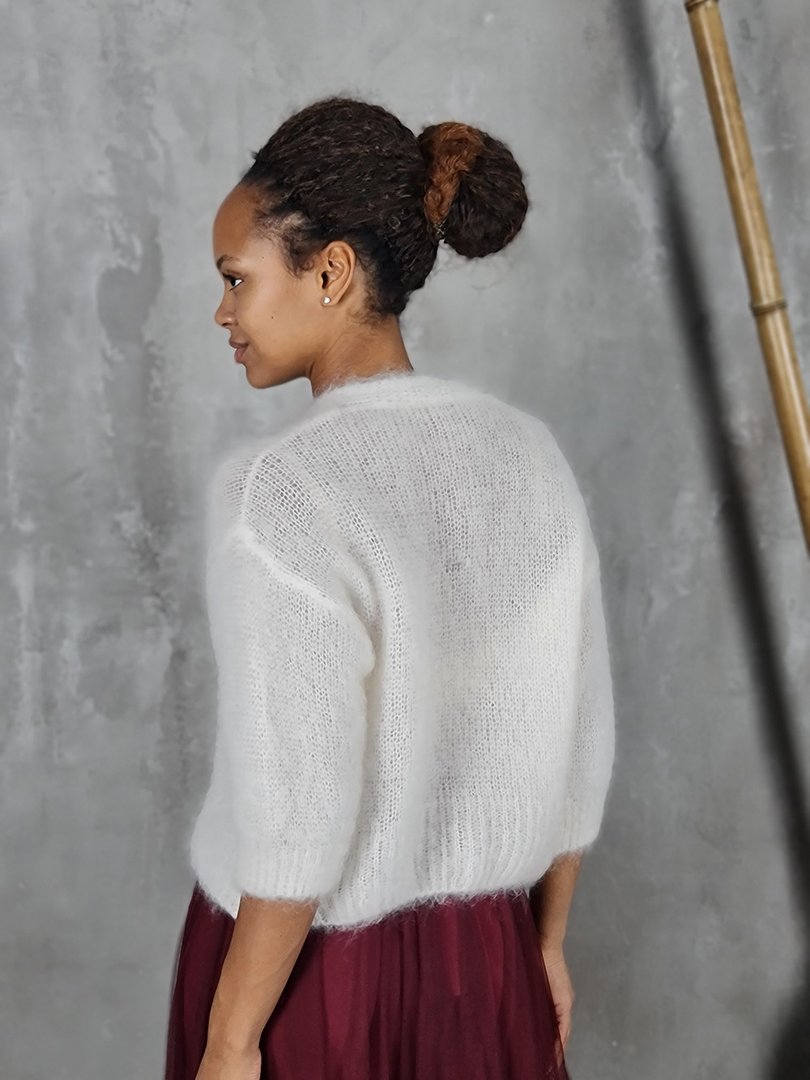 Кардиган Elegance бейби мохер молочный , фотография №4