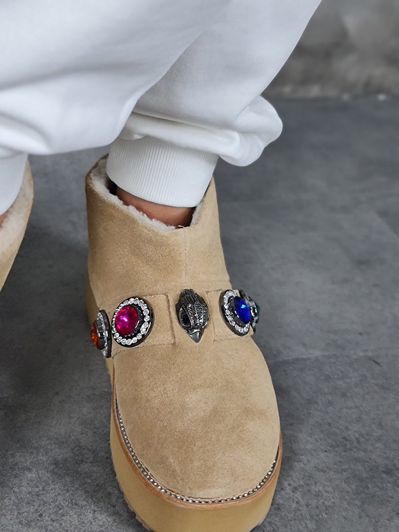 Угги KURT GEIGER с украшениями коричневые, фотография №3