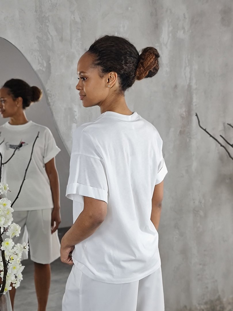 Футболка Imperial с собачкой таксой белая, фотография №3