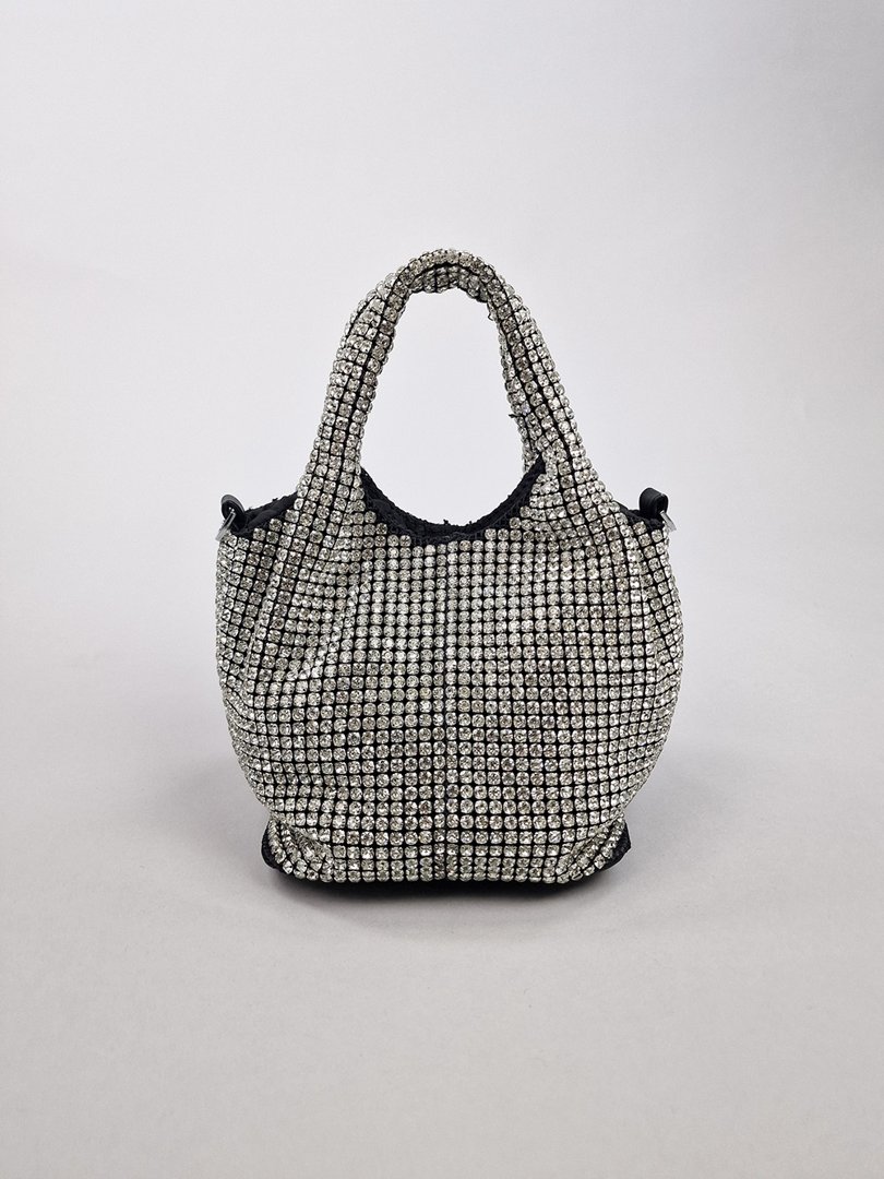 Сумка Magic bags с россыпью камней серебряная , фотография №2