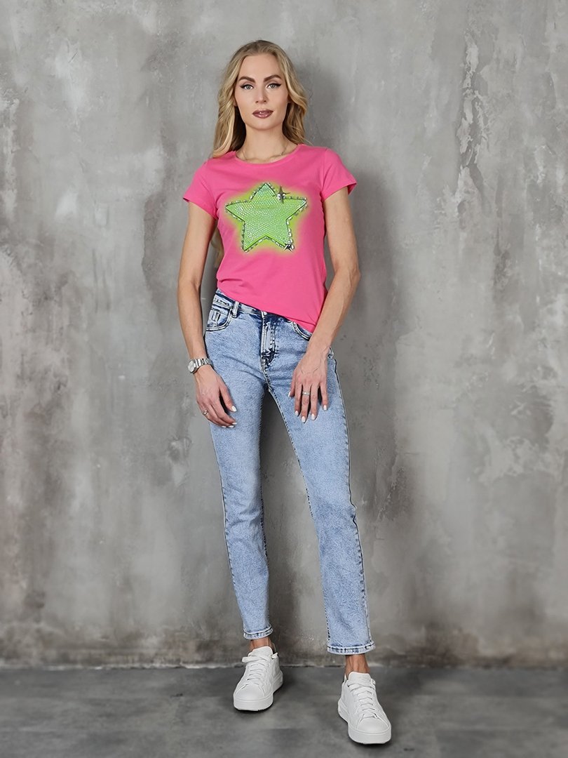 Футболка Monte Cervino с большой звездой розовая, фотография №4