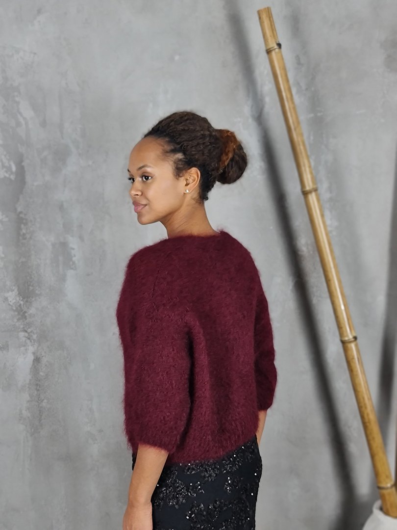 Кардиган Elegance бейби мохер винный , фотография №3