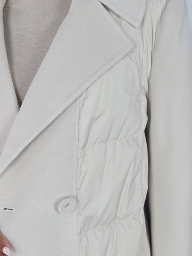 Пальто Lara комбинированное молочное, фотография №6