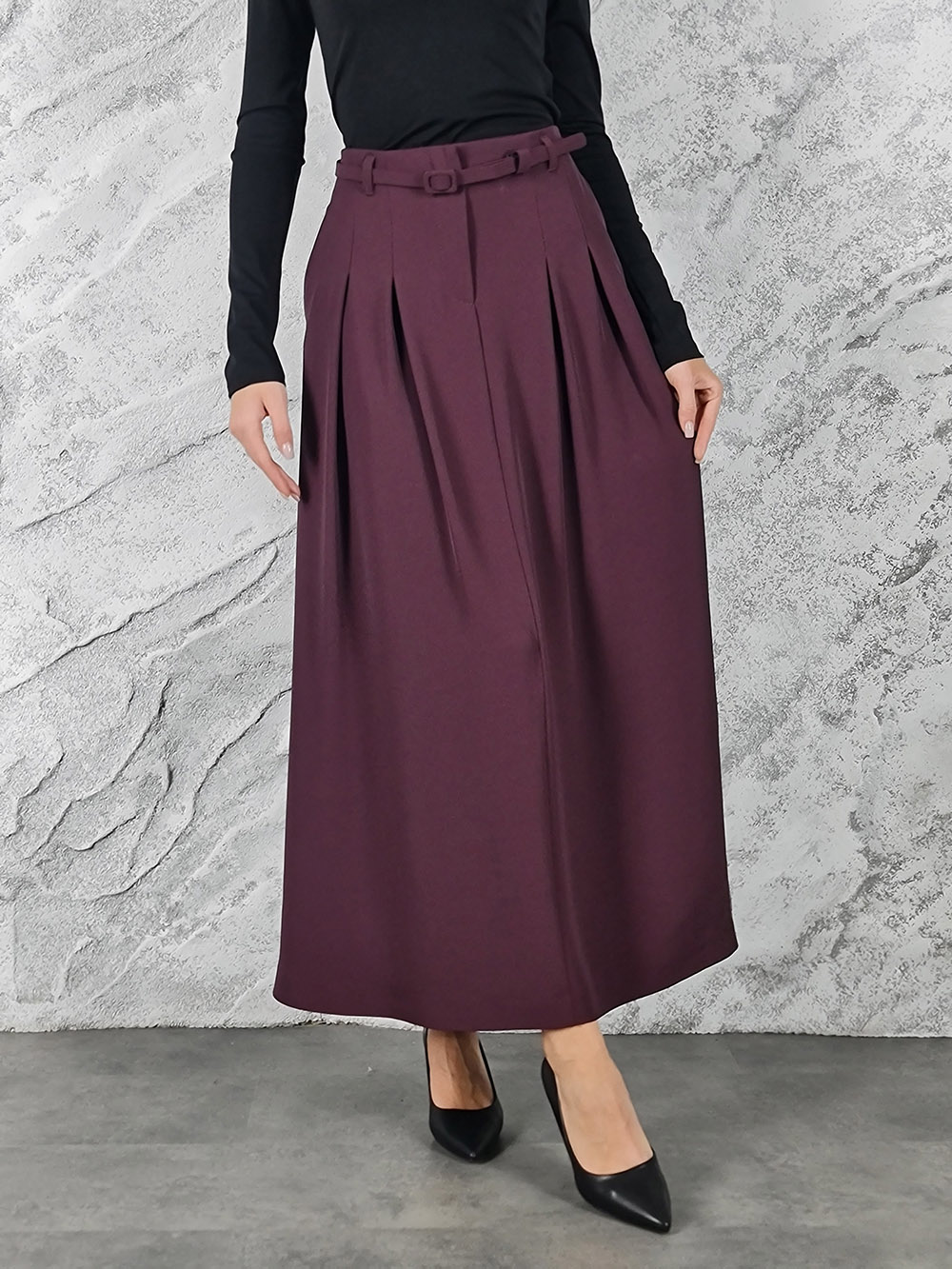 Юбка Imperial длинная с тонким ремешком бордо, фотография №2