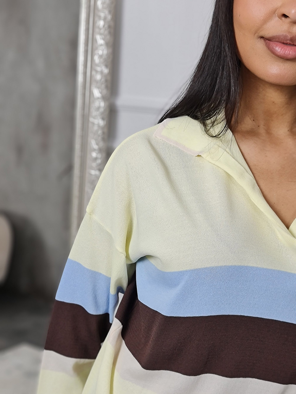 Поло Vicolo в полоску желтое , фотография №2