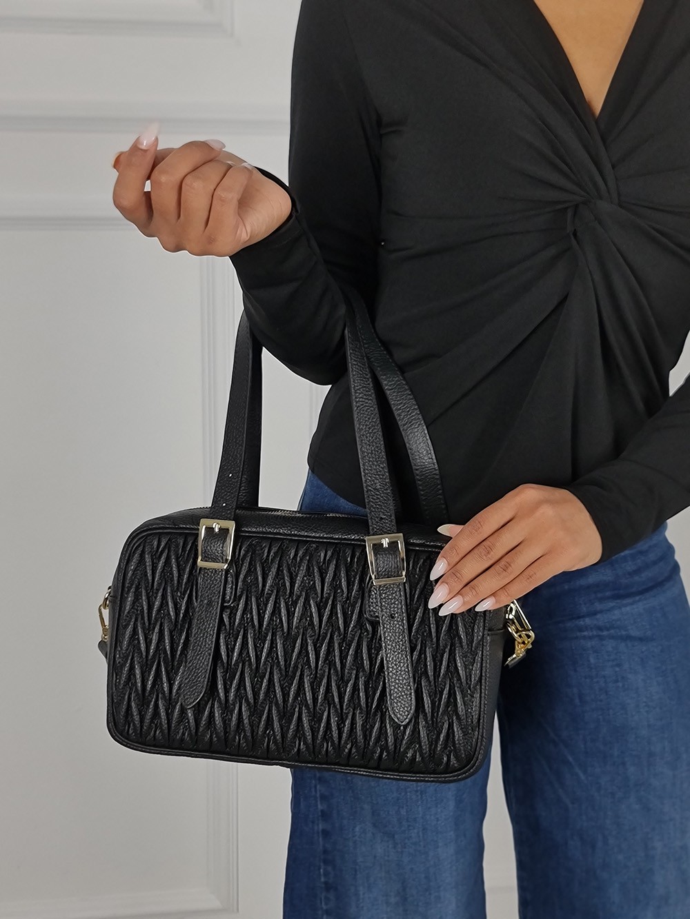 Сумка My Little Italy натуральная кожа в стиле MiuMiu черная, фотография №2