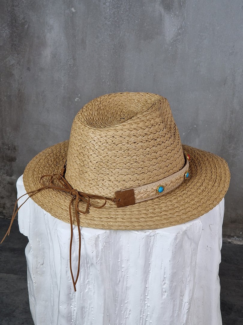 Шляпа Kontatto с камушками бежевая , фотография №2