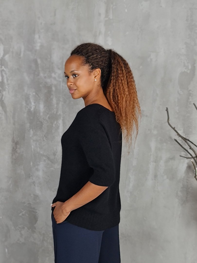 Джемпер Imperial с V-образным вырезом черный, фотография №2