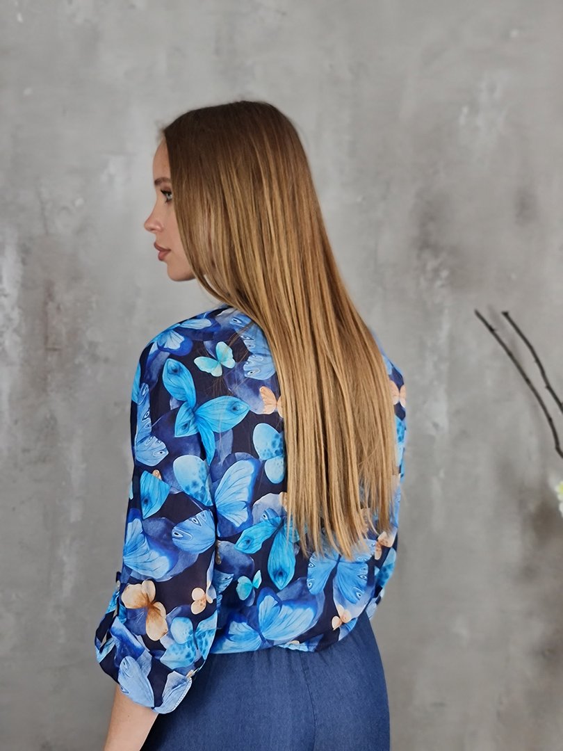 Рубашка STAR с бабочками синяя, фотография №2