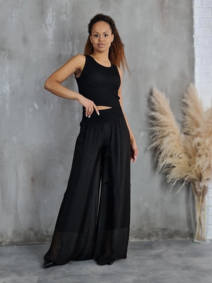 Брюки CLOTHÉ свободные на резинке чёрные, фотография №2