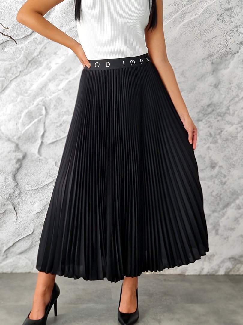 Юбка Imperial плиссе на резинке надпись Imperial черная, фотография №3