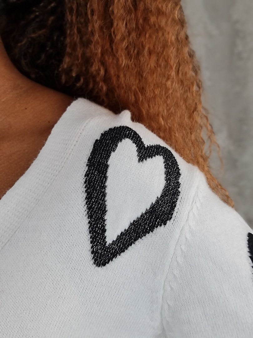 Кардиган J-Clair с сердечками белый, фотография №4