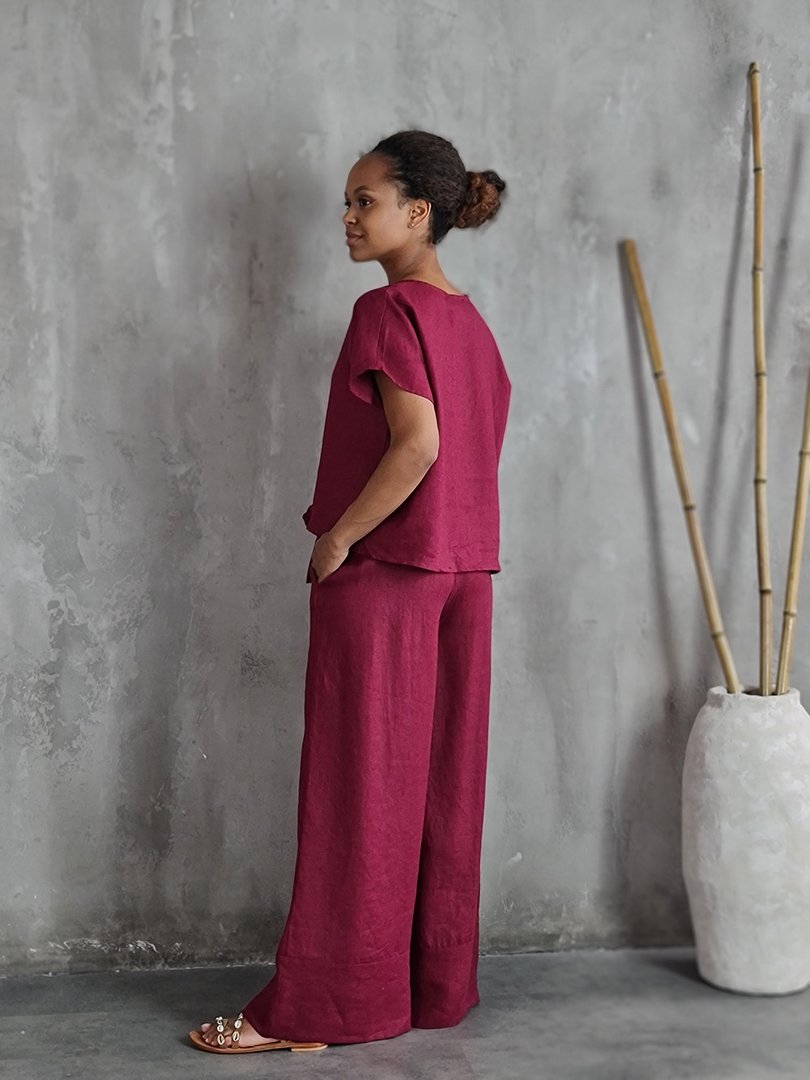 Топ MIHO'S на завязках внизу бордо, фотография №4