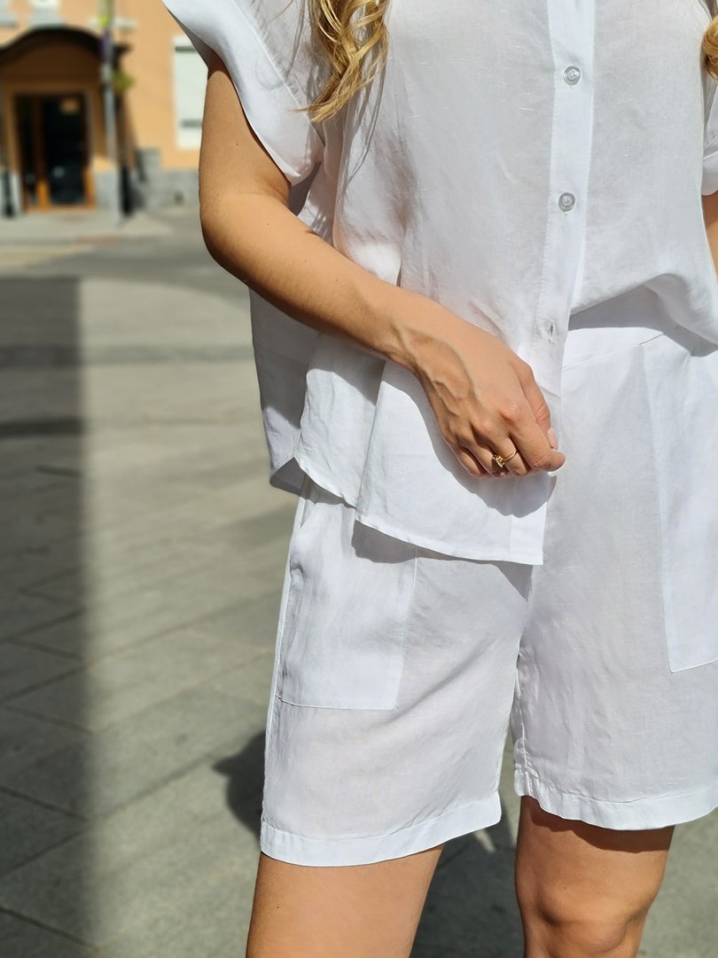 Костюм li.fe style рубашка и шорты белый, фотография №3