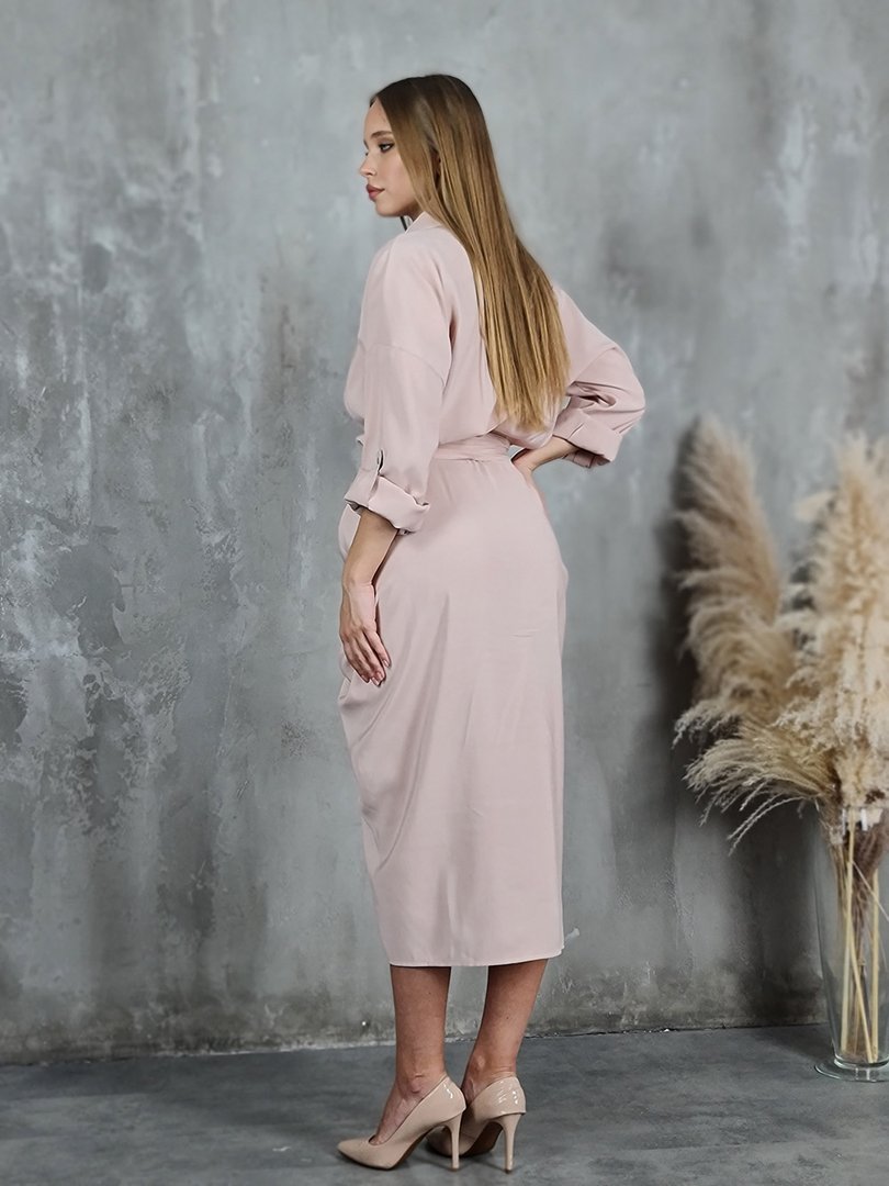 Платье CLOTHÉ с поясом пудра, фотография №3