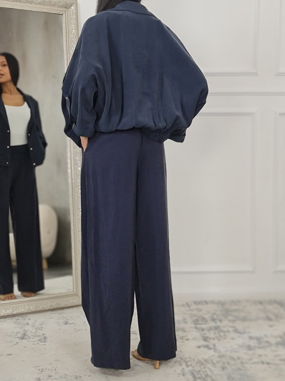 Брюки PAQUITO на резинке с кармашками синие , фотография №3