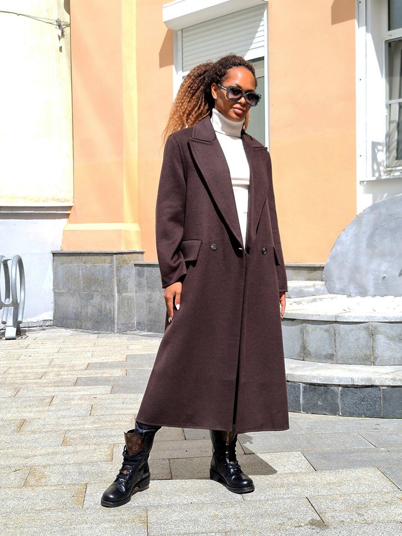 Пальто Vicolo утеплнное с накладными карманами коричневое, фотография №2