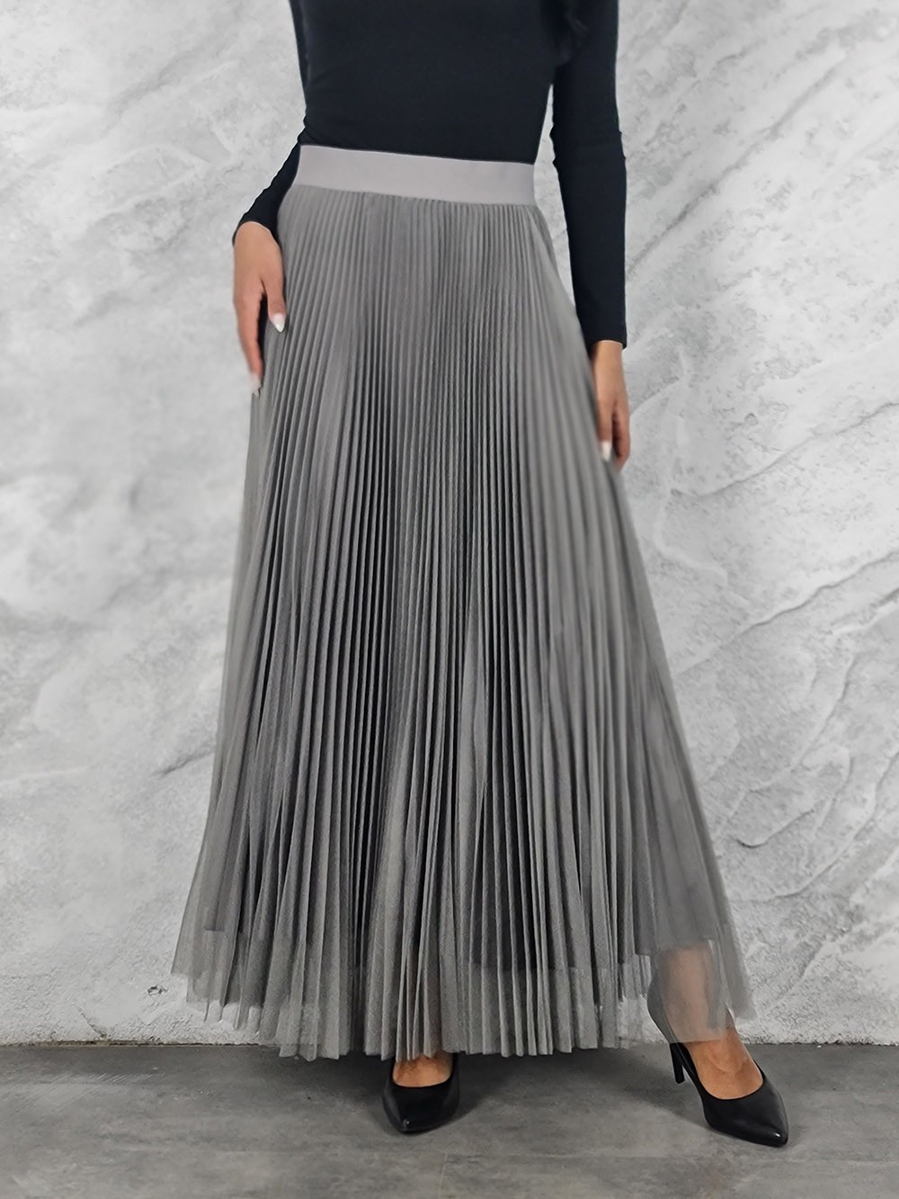 Юбка Imperial плиссе на резинке фатин серая, фотография №1