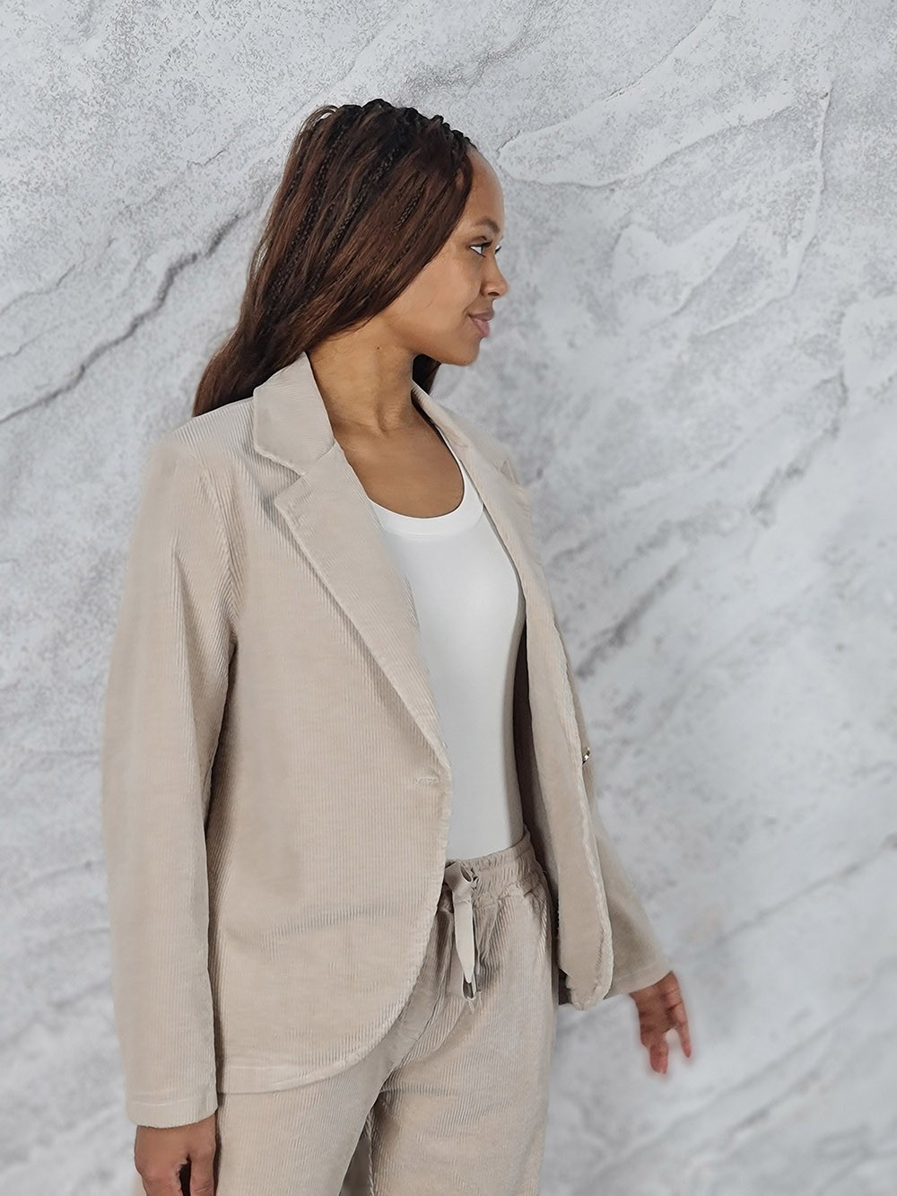 Костюм LIVAN'S вельветовый брюки и пиджак бежевый, фотография №4