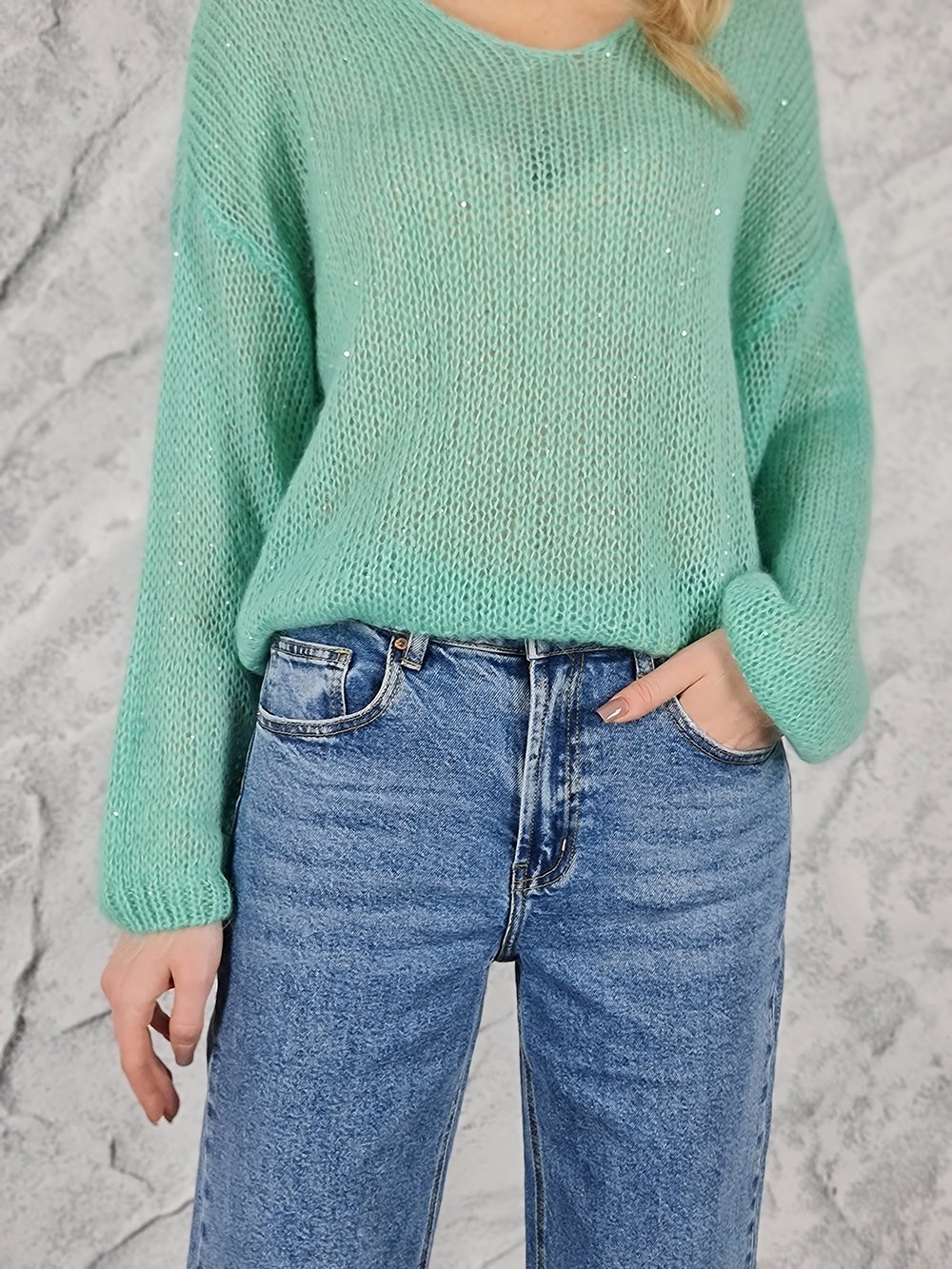 Джинсы Miss Bonbon синие , фотография №2