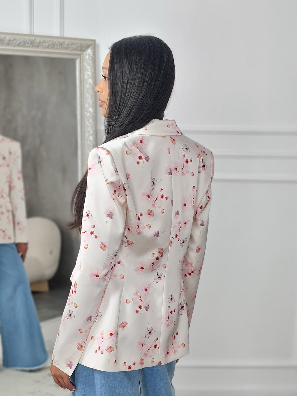 Пиджак Imperial с принтом "цветы" молочный, фотография №4