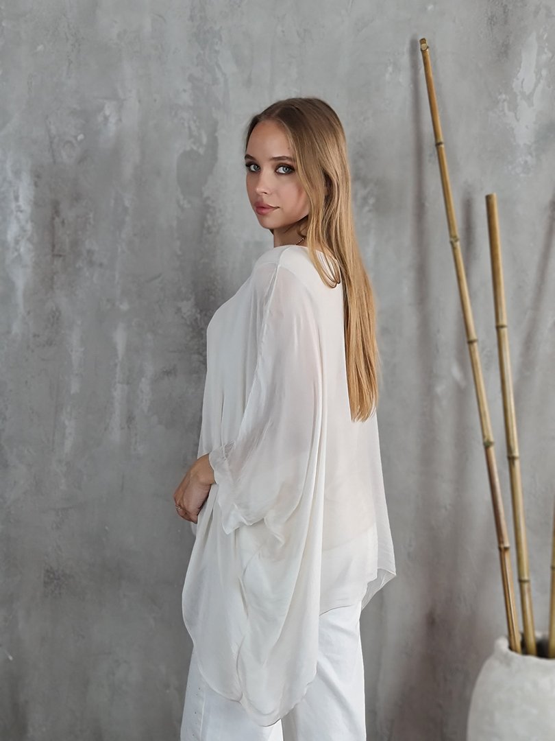 Туника Silk New свободная короткая молочная, фотография №2